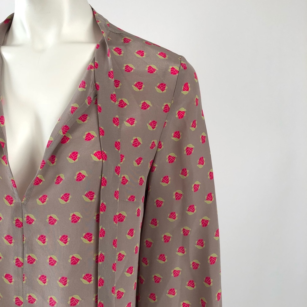 Amanda Uprichard 100% Silk Pussybow Tie Tunic Top - Picture 3 of 5